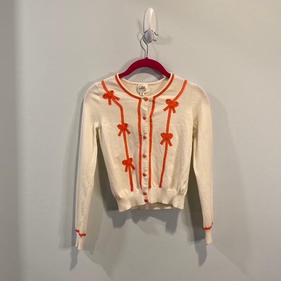 Milly Minis Girls ribbon bow cardigan 8 - Picture 2 of 4